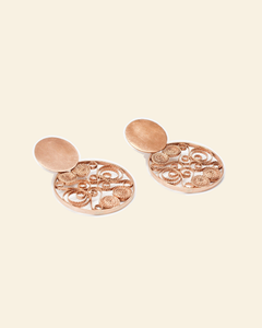 Tapestry Copper Earrings — Woven Classic | Lotus — packshot
