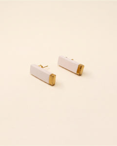 Handmade gold plated earrings, pink, gold — packshot
