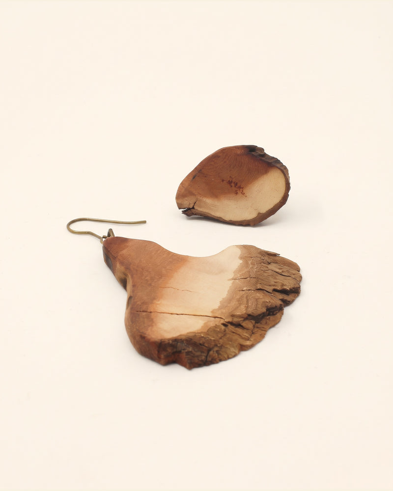Natural Wood Earrings — Brown, Style II | Choopi Design — packshot