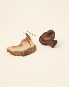 Natural Wood Earrings — Brown, Style III | Choopi Design — packshot