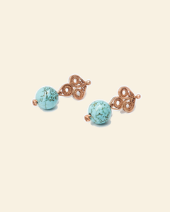 Turquoise Tapestry Copper Stud Earrings — packshot