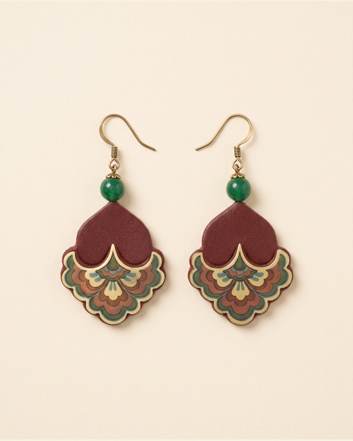Suede Earrings — Red, Gold & Green | 2sheen Collection — packshot