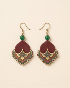 Suede Earrings — Red, Gold & Green | 2sheen Collection — packshot