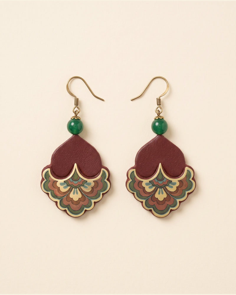 Suede Earrings — Red, Gold & Green | 2sheen Collection — packshot