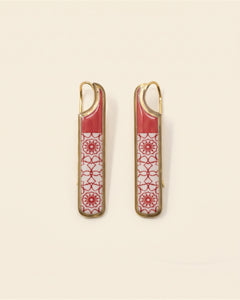 Miniature Brass Earrings — Gold & Red | Siin Collection — packshot