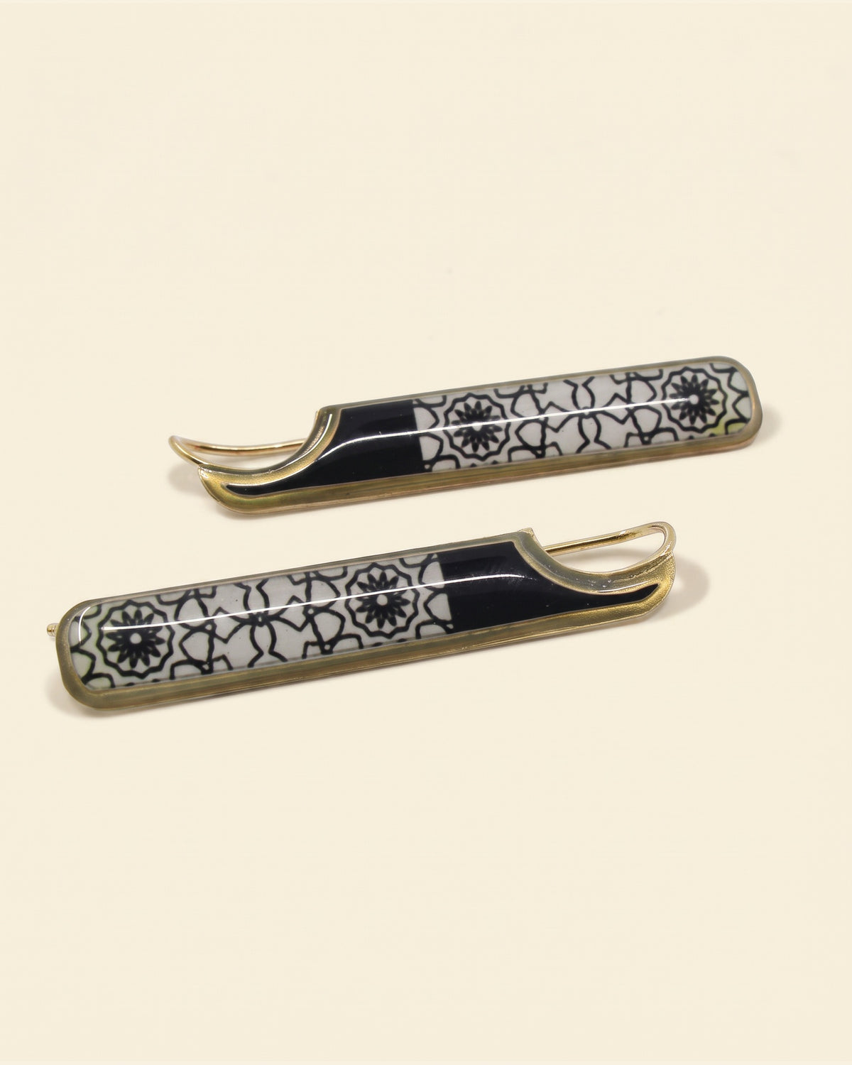 Miniature Brass Earrings — Gold & Black | Siin Collection — packshot