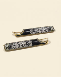 Miniature Brass Earrings — Gold & Black | Siin Collection — packshot