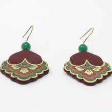 Suede Earrings — Red, Gold & Green | 2sheen Collection