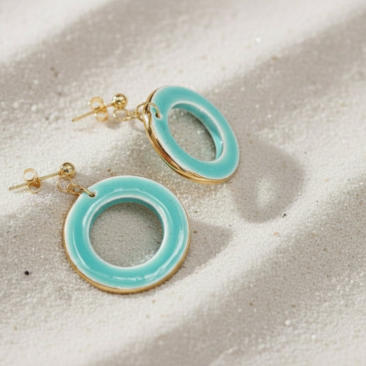 Turquoise hoop earrings 