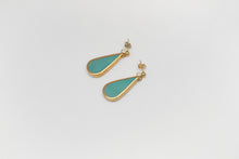 Handmade gold plated drop earrings,turquoise, gold