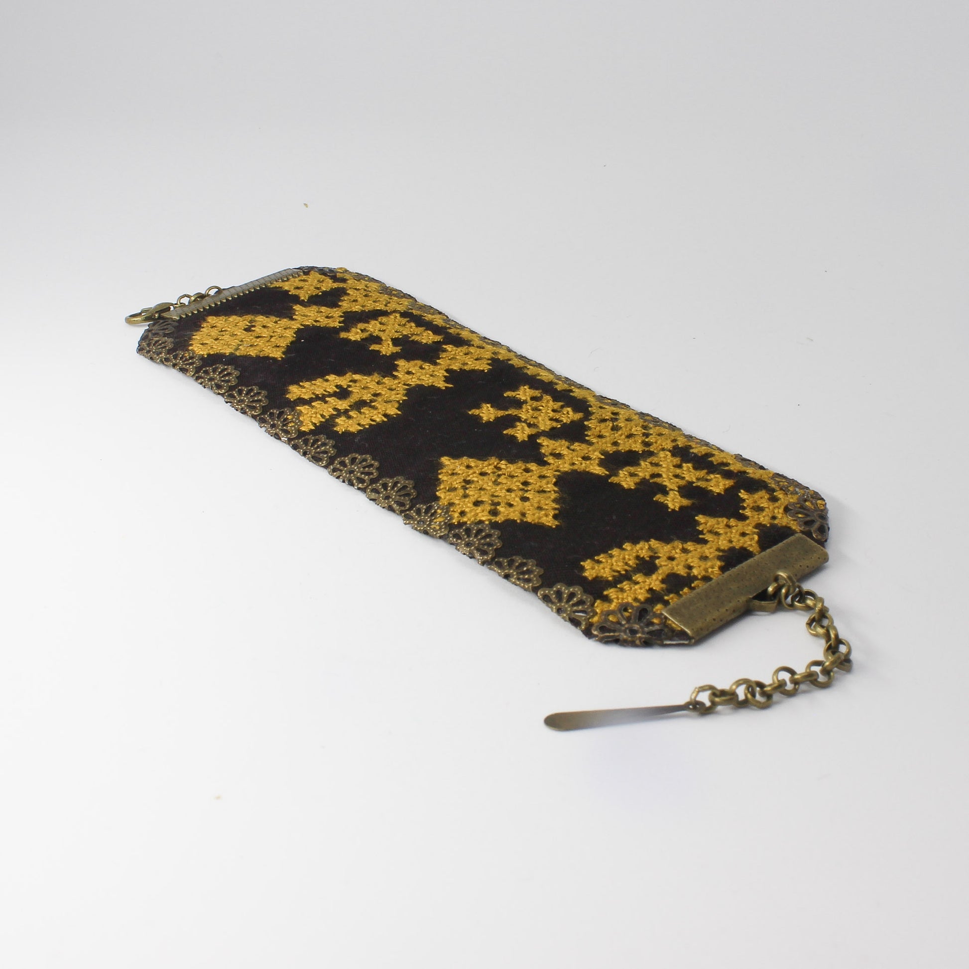 Handmade bracelet, yellow, black