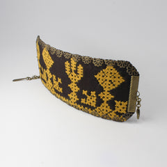 Handmade bracelet, yellow, black