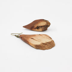 Live-Edge Wood Earrings — Brown, Style I