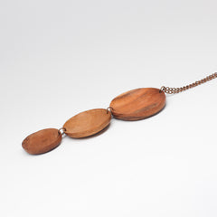 Wooden Disc Necklace — Brown