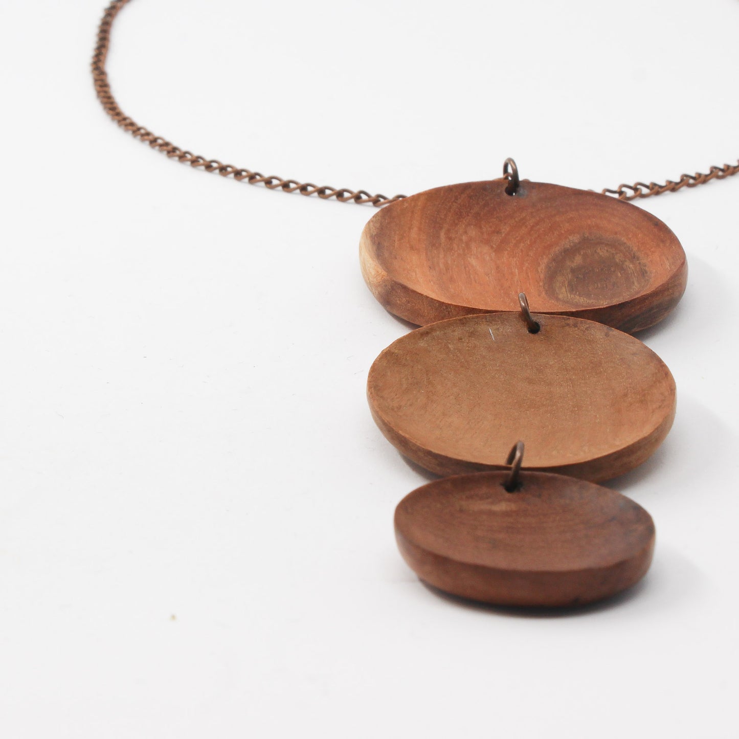 Handmade wooden necklace, brown