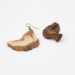 Live-Edge Wood Earrings — Brown, Style III