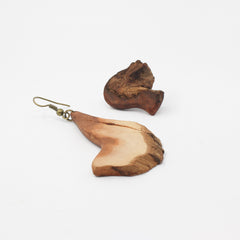 Live-Edge Wood Earrings — Brown, Style III