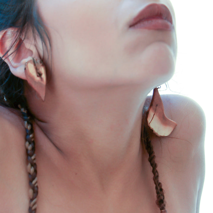 Natural Wood Earrings — Brown, Style II | Choopi Design