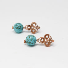 Turquoise Tapestry Copper Stud Earrings