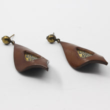 Leather Earrings — Brown & Gold | 2sheen Collection