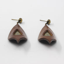 Leather Earrings — Brown & Gold | 2sheen Collection