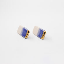 Handmade gold plated earrings, black, cream, gold