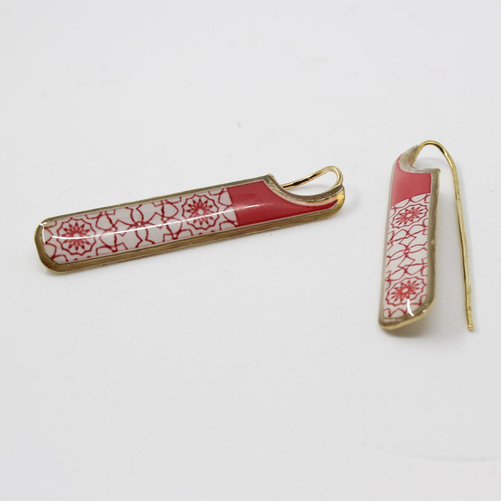Miniature Brass Earrings — Gold &amp; Red | Siin Collection