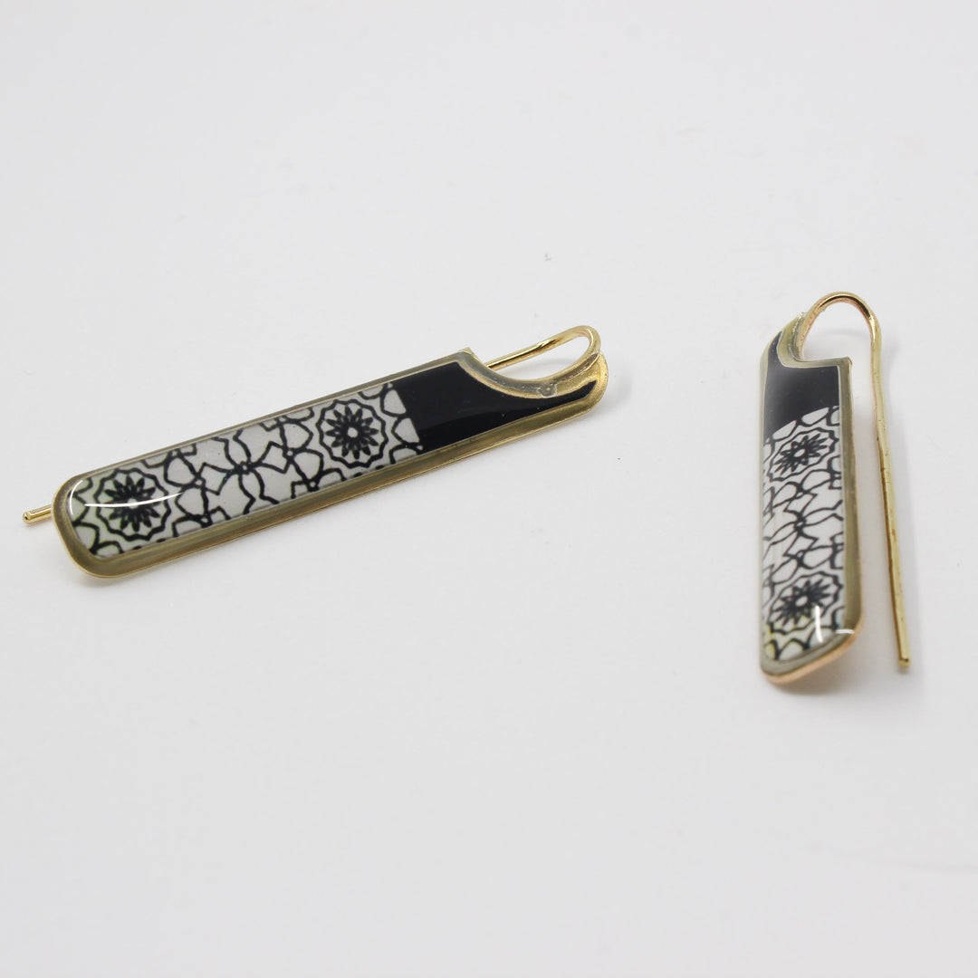 Miniature Brass Earrings — Gold &amp; Black | Siin Collection