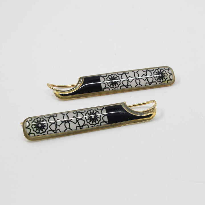 Miniature Brass Earrings — Gold &amp; Black | Siin Collection
