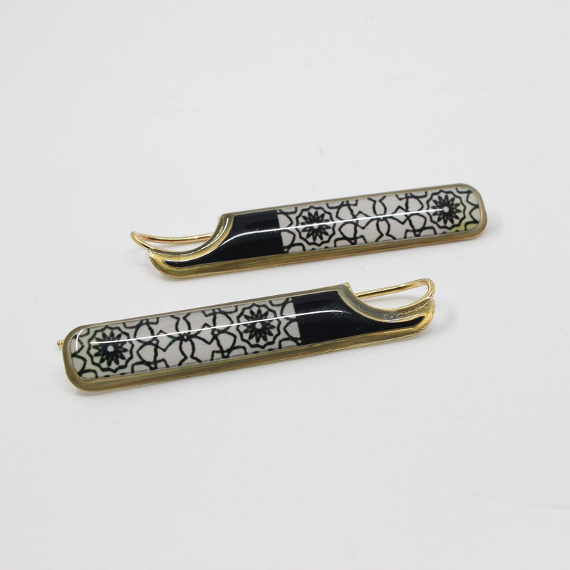 Miniature Brass Earrings — Gold & Black | Siin Collection